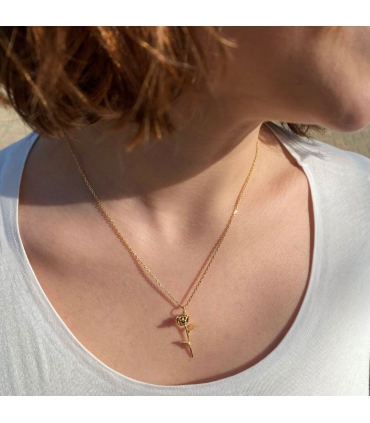 Colgante Rosa Eros Baño en Oro