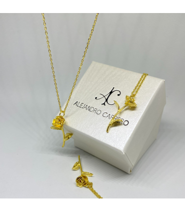 Colgante Rosa Eros Baño en Oro