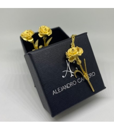 Colgante Clavel plata bañado en oro