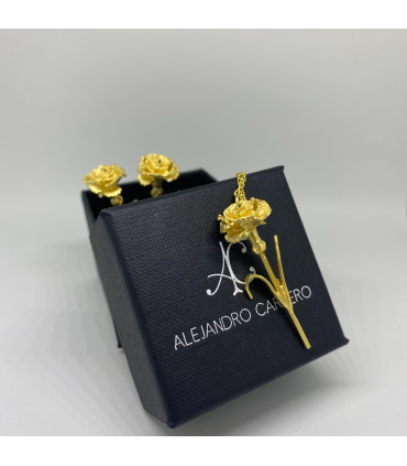 Colgante Clavel plata bañado en oro