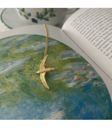 Colgante Vencejo Plata bañada en oro