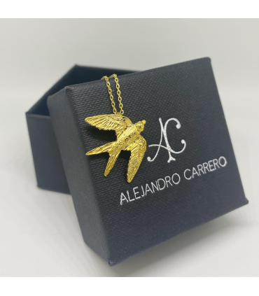 Colgante Rondine Plata bañada en oro