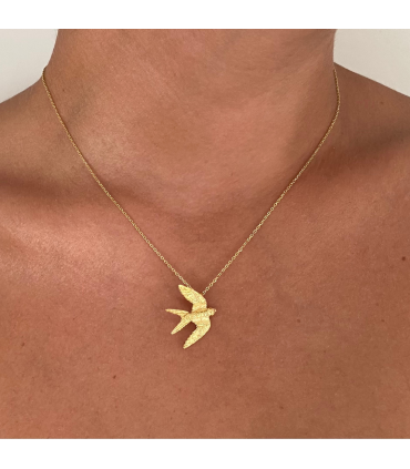 Colgante Rondine Plata bañada en oro