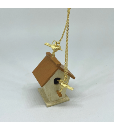 Colgante Uccellino plata de ley en oro