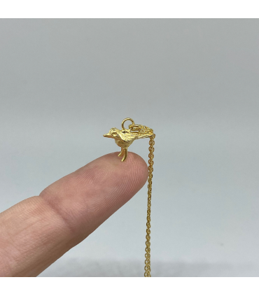 Colgante Uccellino plata de ley en oro