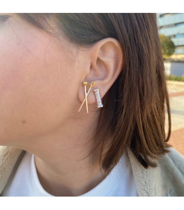 Combinación Pendientes Zurcir Alfiler-aguja y Bobina