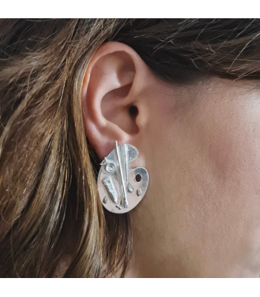 Pendientes Paleta y Lienzo de pintor