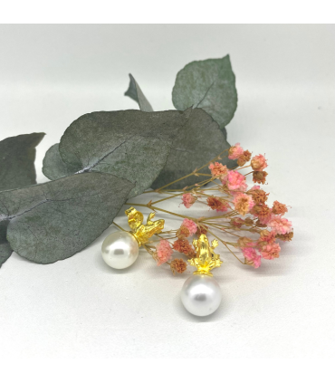 Pendientes Príncipe Rana y perla blanca