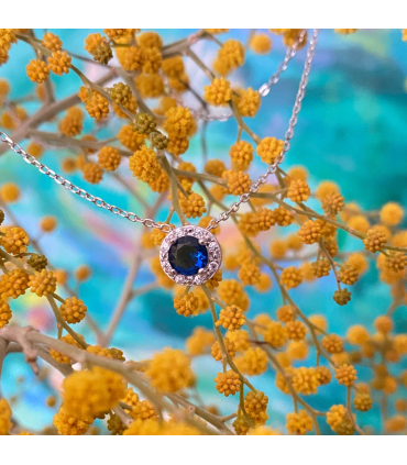 Colgante Diana color Zafiro en plata de ley